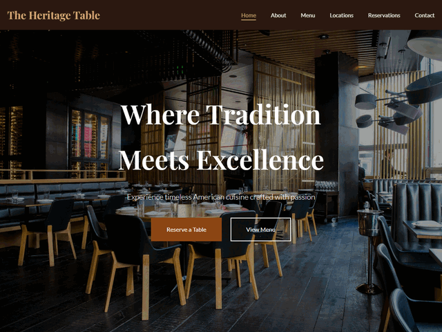 Restaurant website design